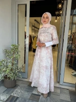 Lady Lyocell Desenli Yaka Detay Elbise D41
