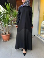 Mascara Dik Yaka Kollar Aksesuarlı Elbise 56MK5101