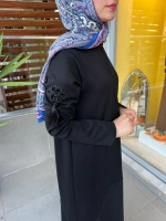 Mascara Dik Yaka Kollar Aksesuarlı Elbise 56MK5101