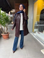 Mascara Kemerli Deri Görünümlü Ceket 56MK1101