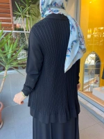 MissDalida Arkası Örgü Motifli Hırka Takım T25PF-0002