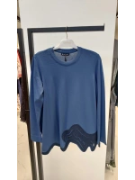 MissDalida Asimetrik Denim Detaylı Triko Tunik T25PF-6020