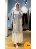 MissDalida Bekletme ve Çizgi Detay. Triko Tunik T24Y-6023