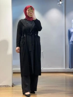 MissDalida Beli Lastikli Bol Paça Cupro Pantolon 25Y-7007