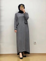 MissDalida Cep Kapaklı Cupro Elbise 25Y-4032