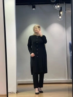 MissDalida Cupro Detaylı Top Düğmeli Triko Hırka 25Y-9014