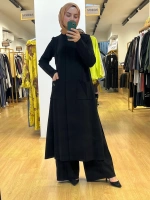 MissDalida Dik Yaka Uzun Triko Hırka T25PF-9011