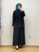 MissDalida Etek Ucu Cupro ASM. Kesim Triko Tunik 25Y-6009