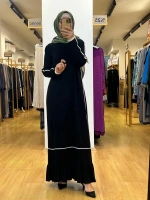 MissDalida Etek Ucu Fırfırlı Triko Elbise 25Y-4003