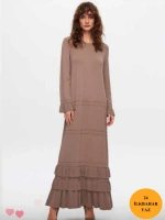 MissDalida Etek Ucu ve Bileği Fırfırlı Triko Elbise T24Y-4000