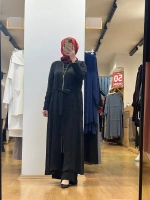 MissDalida Fermuar Detaylı Uzun Cupro Ferace 25Y-8006