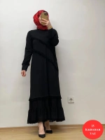 MissDalida Püskül Detaylı Uzun Triko Elbise 25Y-4000