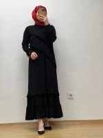 MissDalida Püskül Detaylı Uzun Triko Elbise 25Y-4000