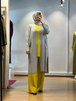 MissDalida Renk Şeritli Uzun Triko Hırka T24K-9015