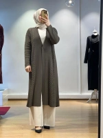 MissDalida Saç Örgüsü Uzun Hırka T24K-9019