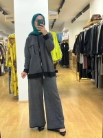 MissDalida Touch Me Doku Desenli Bol Paça Pantolon T25PF-7006