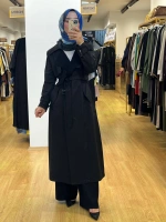 MissDalida Triko Detaylı Kumaş Trençkot T25PF-8011