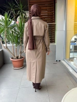 MissDalida Triko Detaylı Kumaş Trençkot T25PF-8011