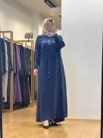 MissDalida Yakası Fermuarlı Beli Büzgülü Elbise 25Y-4011