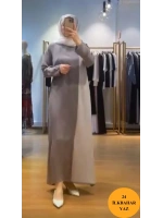 MissDalida Yandan Triko Detaylı Cupra Elbise T24Y-4043