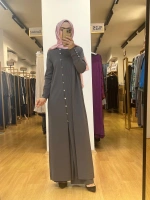 MissDalida Yuvarlak Yaka Düğmeli Uzun Triko Hırka 25Y-9020