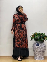 MissWhence Desenli Cupro Elbise 25Y-37832