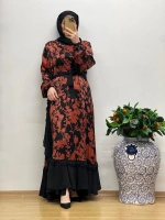 MissWhence Desenli Cupro Elbise 25Y-37832