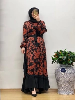 MissWhence Desenli Cupro Elbise 25Y-37832