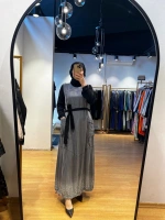 MissWhence Fermuarlı Tencel Kot Elbise 35807