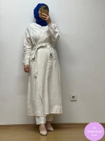 MissWhence Kapuşonlu Keten Kap 25Y-37401