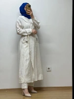 MissWhence Kapuşonlu Keten Kap 25Y-37401