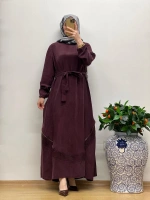 MissWhence Nakış Detaylı Ferm.Cupro Elbise 25Y-37800