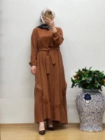 MissWhence Nakış Detaylı Ferm.Cupro Elbise 25Y-37800