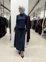 Nakış Detaylı Crop Denim Ceket Navy 3268253