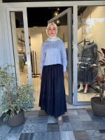 Natural %100 Keten Beli Lastikli Etek TD-3553