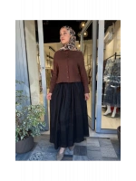 Natural %100 Keten Beli Lastikli Etek TD-3553