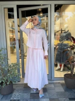 Natural %100 Keten Lastikli Etek Takım TD-4318