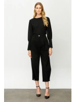 On Triko Bol Paça Yüksek Bel Pantolon 24K24147