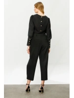 On Triko Bol Paça Yüksek Bel Pantolon 24K24147