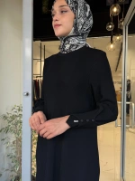 Örgü Teknikli Düz Renk Uzun Triko Elbise 3264005