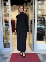Örgü Teknikli Elbiseli Hırka Takım Black 3260001