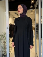 Örgü Teknikli Elbiseli Hırka Takım Black 3260001