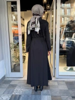Patchwork Elbise Siyah 40825