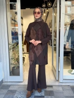 Patchwork Tunik Kahverengi 40009