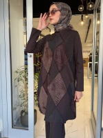 Patchwork Tunik Kahverengi 40009