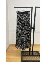 Sentez Gül Desen Kırıştırma Şifon Etek 25Y-SZ-5433