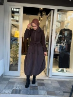 Tafta Elbise Kahverengi 40808