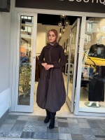 Tafta Elbise Kahverengi 40808