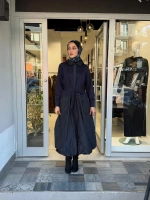Tafta Elbise Lacivert 40808