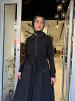 Tafta Elbise Siyah 40808